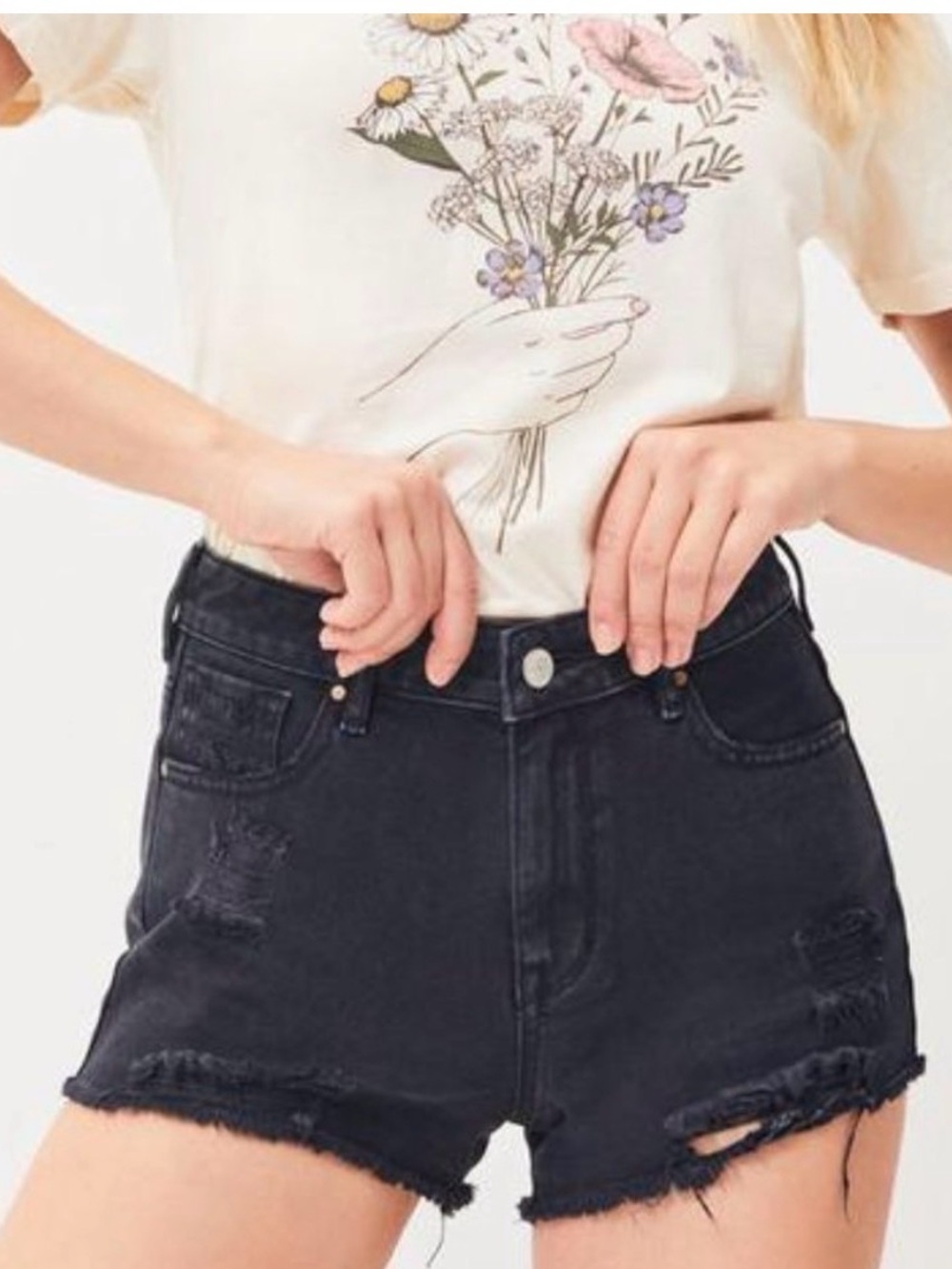 PacSun High Rise Festival Shorts NWT black 24